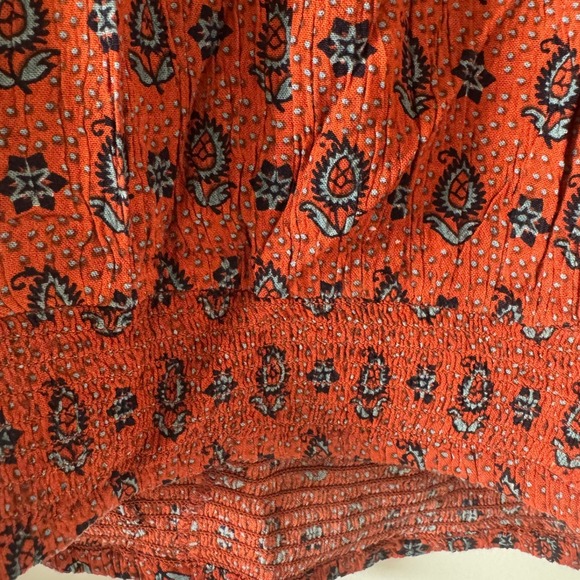 Anthropologie sz S Womens Patrons of Peace Crochet Tassle Flare Sleeve Top Boho - Picture 7 of 11